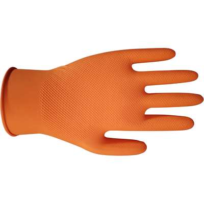 Orange 8MIL Nitrile Gloves, L