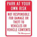 Parking Sign,18"H,12"W,Aluminum