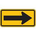 Traffic Sign,12 x 24In,Bk/Yel,