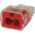 Push-In Connector, 2-Port, Red,