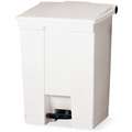 12 Gal White Step-On Trash Can