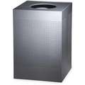 Trash Can,Square,40 Gal.,Silver