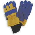 Leather Palm Glove, Lrg,Yel/Bl