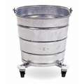 Bucket,26 Qt.,Silver,Steel,10-