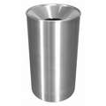 Trash Can,Round,33 Gal.,Silver