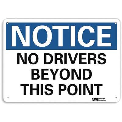 Notice Sign,10"H,14"W,Aluminum