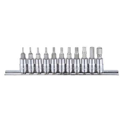 Socket Bit Set,SAE,1/4" Drive,