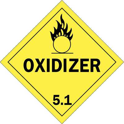 Vehicle Placard,Oxidizer 5.1,