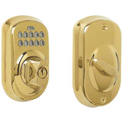 Deadbolt Lock,Polished Brass,