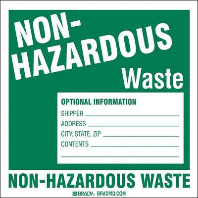 Hazardous Waste Label,6 In. H,