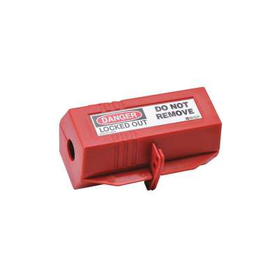 Plug Lockout,Red,2" H,3-1/2" L