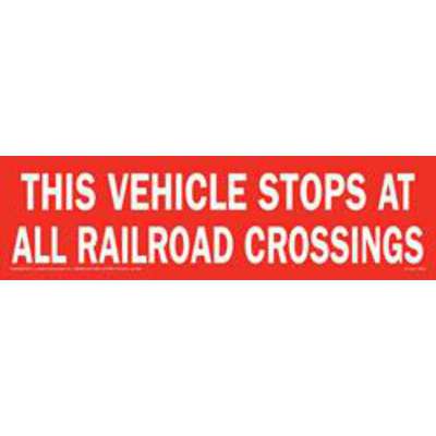 Vehicle Stop RR Crossings Labl