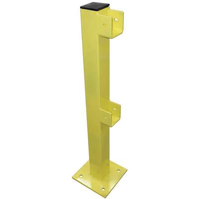 End Post,45 In.,Yellow,Steel