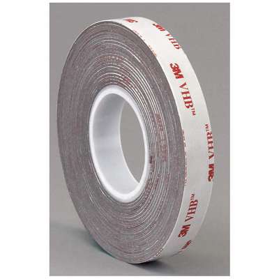 Vhb Tape,1 In x 5 Yd.,Gray