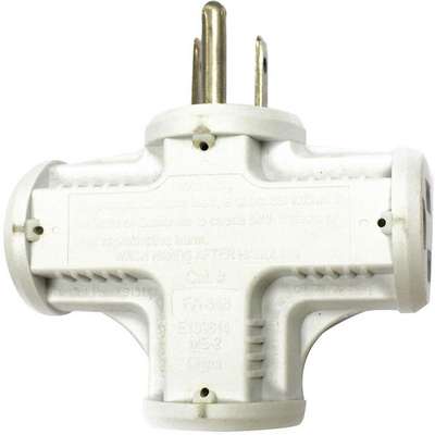 Adapter,3 Outlets,White