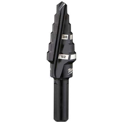 Step Drill Bit,Hss,2 Sizes,3/8-