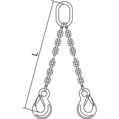 933608-7 Pewag 5 ft Oblong, Sling Hook Chain Sling, Grade 63 Stainless ...