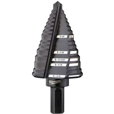 Step Drill Bit,Hss,5 Sizes,7/8-