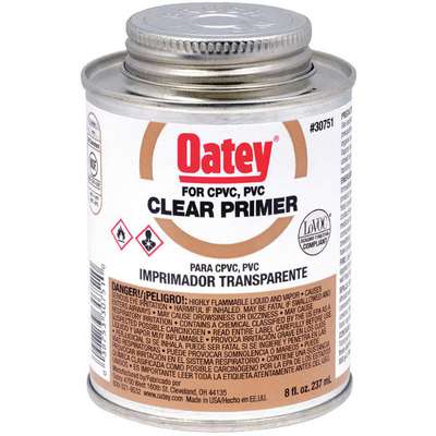 PVC Primer,Clear,8  Oz.