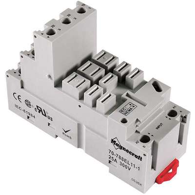 Socket,11 Pin,Din Rail,300V,25A