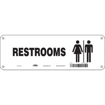 Restroom Sign,12" W,4" H,0.