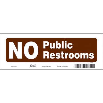 Restroom Sign,10"W,3-1/2" H,0.