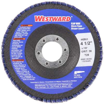 Flap Disc,4-1/2"Dia,36 Grit,