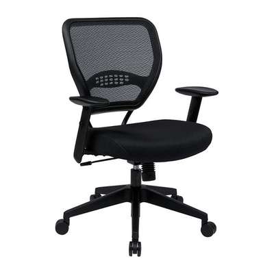 Desk Chair,Mesh,Black,19" To