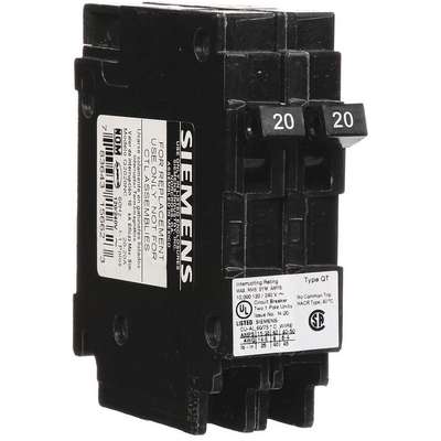 Circuit Breaker,20A,2P,10kA,