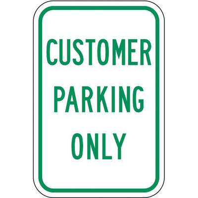 Parking Sign,18 x 12In,Grn/Wht,