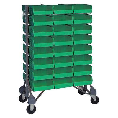 Mobile Bin Rail Floor Rack,48