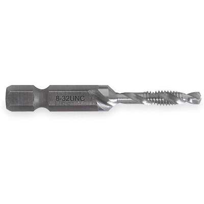 Drill/Tap/Countersink,Hss,8-32