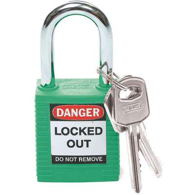 Lockout Padlock,Kd,Green,1/4In.