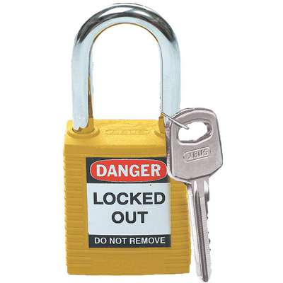 Lockout Padlock,Kd,Yellow,1/4