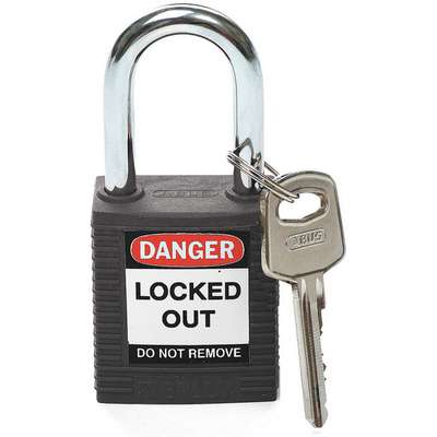 Lockout Padlock,Kd,Black,1/4In.