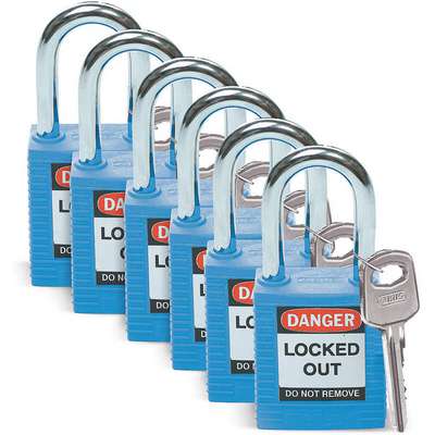 Lockout Padlock,Kd,Blue,1/4 In.