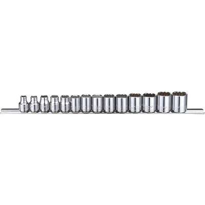 Socket Set,3/8",Metric,Chrome,