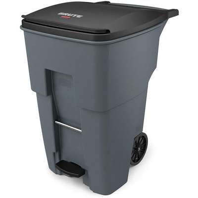 927070 BRUTE 95 gal. Rectangular Flat Top Roll Out Trash Can, 46-1/64