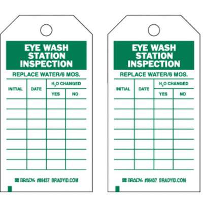 Eye Wash Sta Inspection Tag,