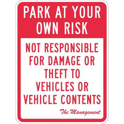 Parking Sign,18"H,12"W,Aluminum