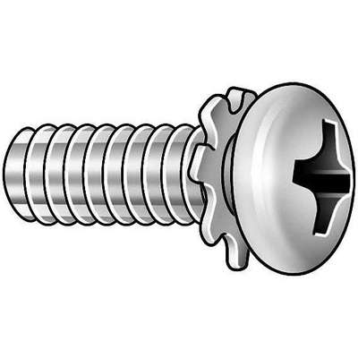 Mach Screw,Pan,10-24 x 3/8 L,