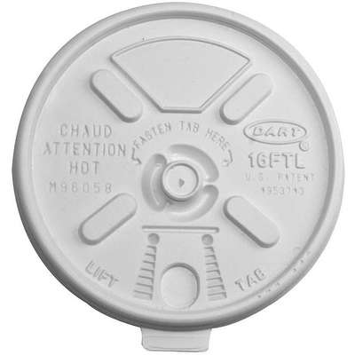 Disposable Lid,16 Oz.,Foam,