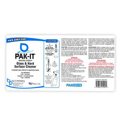 Label-Pak-It Glass/Surfc Clnr