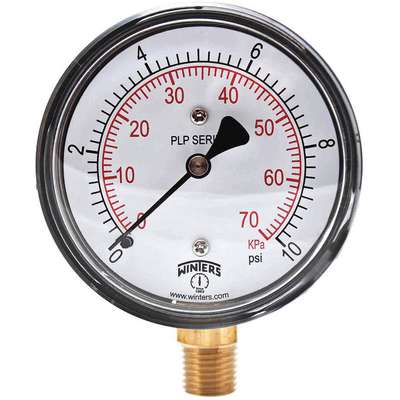 Low Pressure Gauge,Bottom,0 To