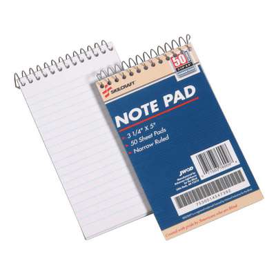 Notepad,3-1/4" x 5-1/2",White