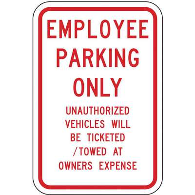 Safety Sign, Employee Parking