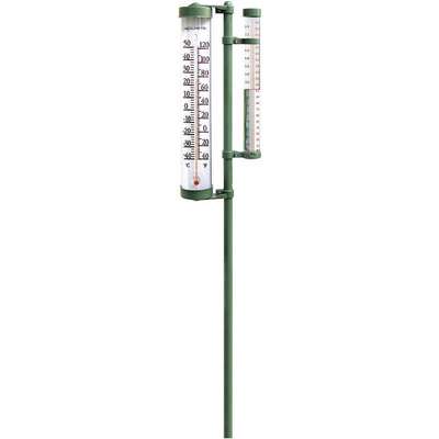 Post Mtd Rain Gauge/Thermometer