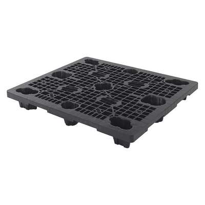 Pallet,Plastic,Black,Nestable,