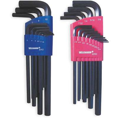 Hex Key Set,0.05 - 3/8 In., 1.