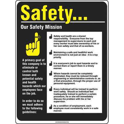 Safety Poster,24 x 18In,Flex